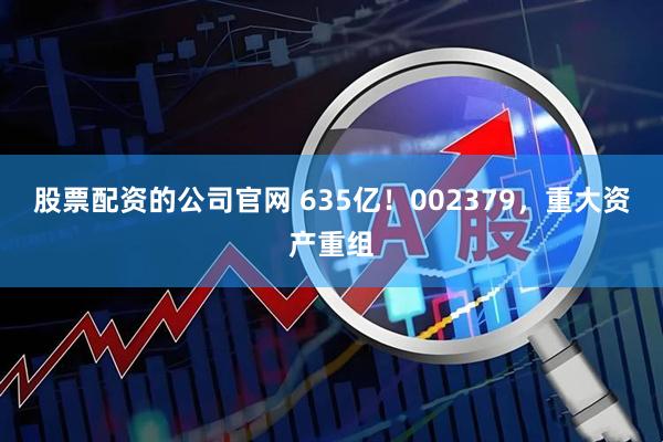 股票配资的公司官网 635亿！002379，重大资产重组