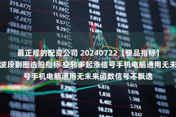 最正规的配资公司 20240722【极品指标】【多空资金】资金波段副图选股指标 空转多起涨信号手机电脑通用无未来函数信号不飘逸